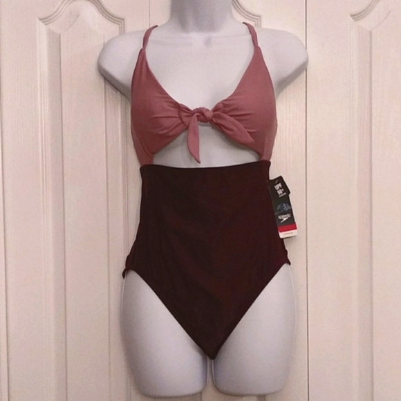 Speedo Tie Front One PieceSwimsuit Sz 8 - Picture 2 of 14